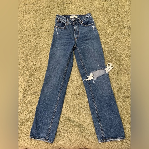 Abercrombie & Fitch Denim - Abercrombie 90s straight ultra high rise 000 (23) short